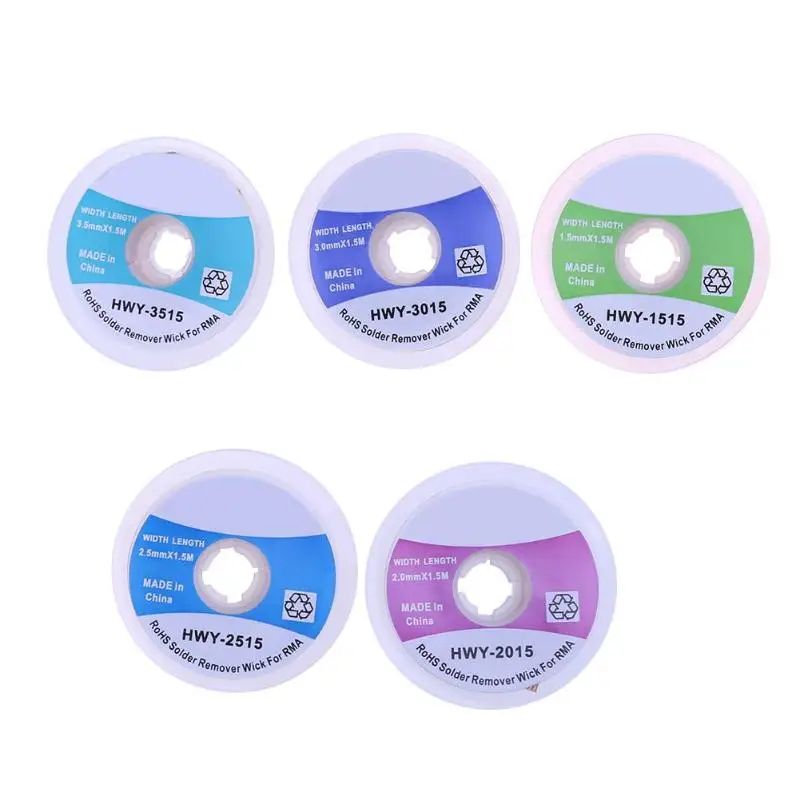 

5pcs 1.5 m width 1.5mm/2.0mm/2.5mm/3.0mm/3.5mm wire braid solder remover wick welding wire solder accessories