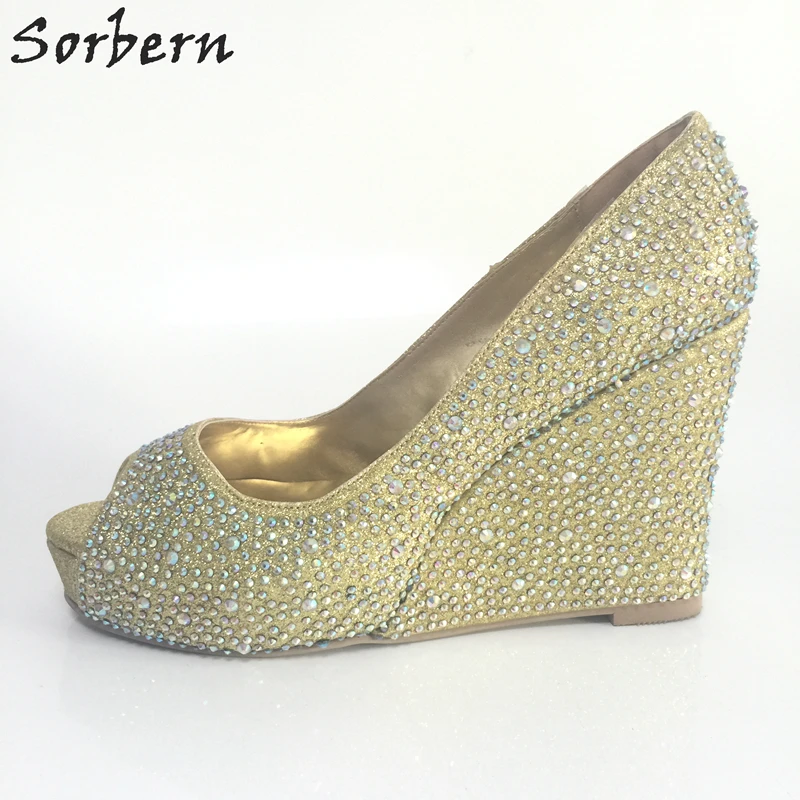 Sorbern Crystal Sandalias Mujer коллекция 2017 года женские босоножки на танкетке с открытым