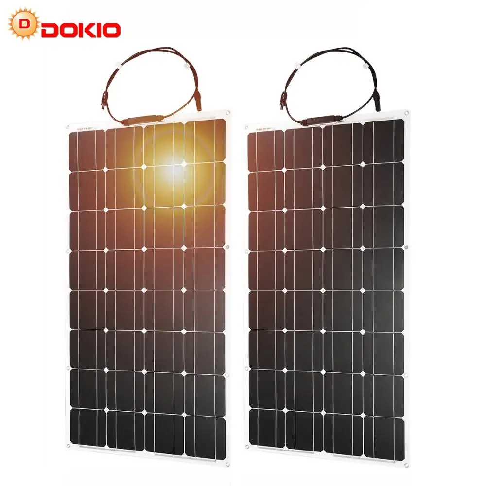

Dokio 100w Flexible Monocrystalline Solar Panel for RV/Car Bettery/Yacht/Steamship 12V 200w 300w 100w Cheap Solar Panel China