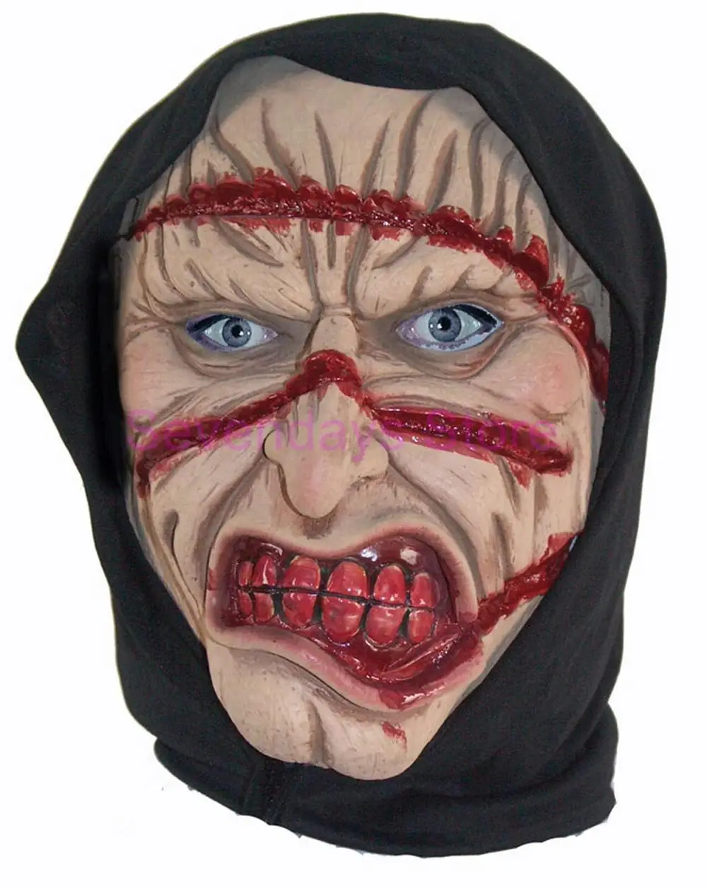 Хэллоуин взрослых маска зомби маска латексная кровавая страшная очень противная полный костюм маска для лица вечерние косплей реквизит - Цвет: F