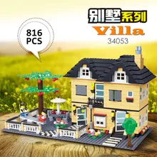 Wange Блоки Сад Город роскошная вилла серии модель городской дом строительный блок дети развивающие Кирпичи игрушки для детей 34053