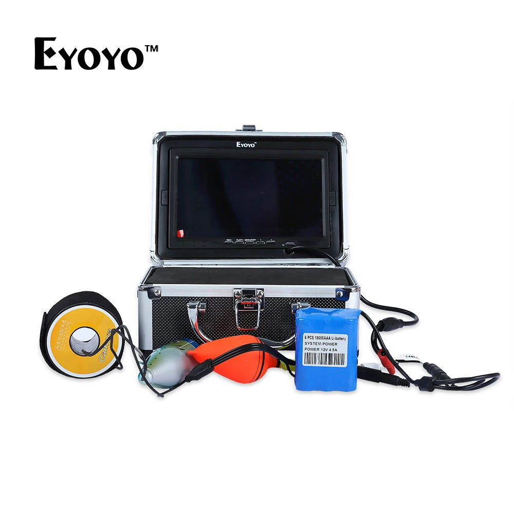 Eyoyo صياد السمك 30 M 1000TVL تحت الماء الصيد مكتشف الأسماك كاميرا مع الشمس قناع DC 12 V الألومنيوم سبائك Fishfinder
