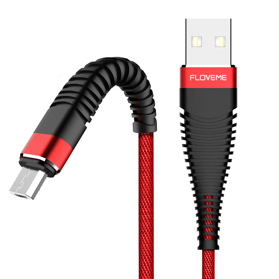 FLOVEME Micro USB кабель Быстрая зарядка зарядное устройство для Xiaomi Redmi Note 5 данных microusb USB микро кабель для samsung S6 huawei Кабо - Цвет: Красный