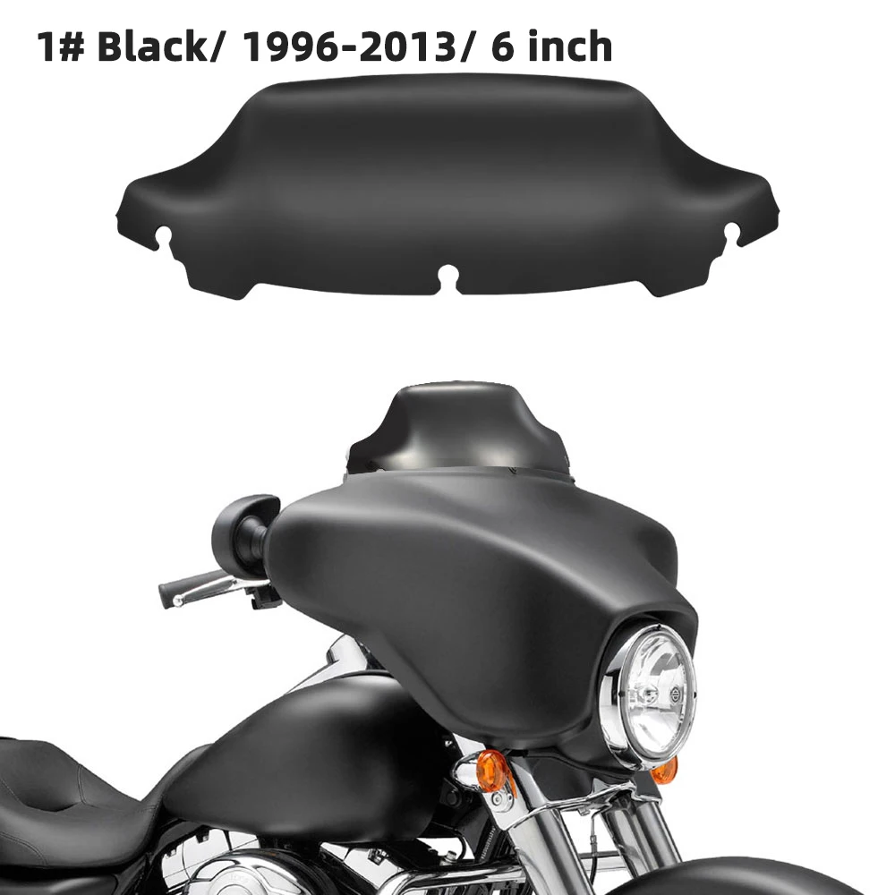 " 7" " 10,5" мотоцикл волна лобовое стекло обтекатель ветрового стекла для Touring Electra Street Glide Classic Trike 1996 - Цвет: 1 6 inch black 96-13