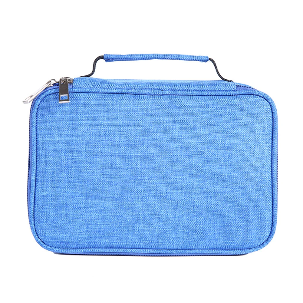 

72 Slots Jewelry Holder Large Capacity Solid Pencil Case Multifunctional Zipper Student With Handle Organizer Pouch Stationery