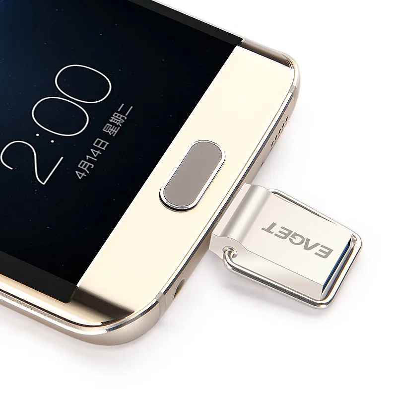 Eaget USB Flash Drive 32GB 64GB OTG Usb 3.0 Type C flash drive Metal Pendrive 32GB mini USB stick Pen drive For Xiaomi Samsung