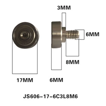 

1Pcs "JS606-17-6C3L8M6" NTBG Series Threaded Bearings Metal Screw Bearing Stainless Steel Bolt Cable Pulley Screws