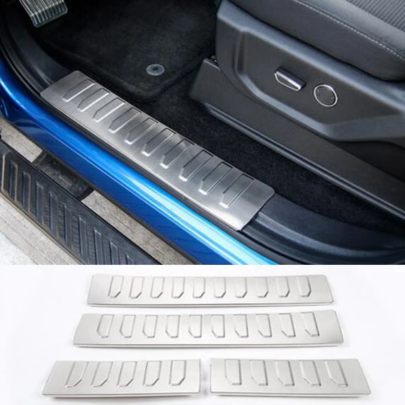 Newest Door Sill Entry Guards Scuff Plate Sills Protector Stainless Steel For Ford F 150 Raptor