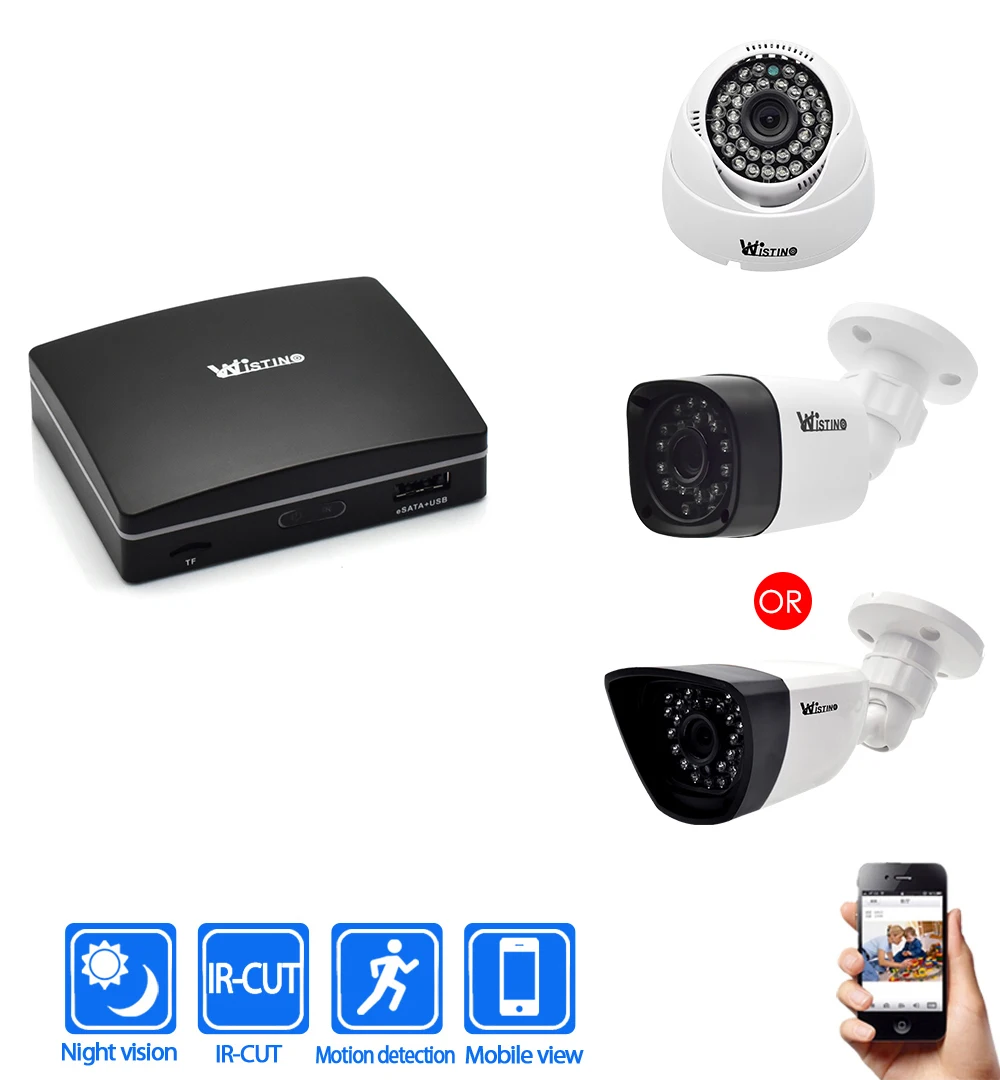 Wistino 1080P CCTV IP Camera Outdoor Surveillance Camera Mini NVR Kits Home System Security Video Monitor Onvif IR Night Vision (2)