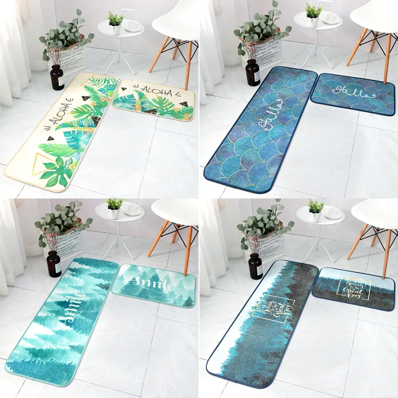 

Long Anti-slip Kitchen Mat Absorbent Entrance Floor Mats Reusable Carpet Bath Carpet Outdoor Doormat Hallway Area Rug