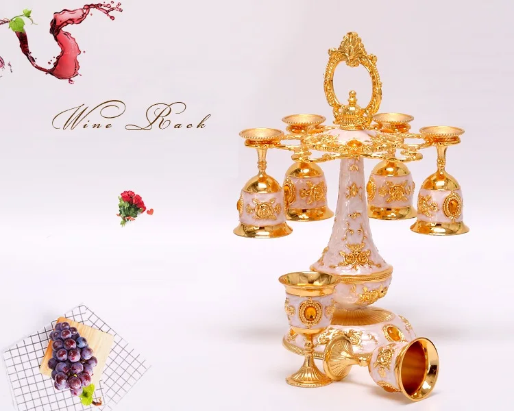 Европейский русский металлический подвесной Винный Стеллаж Хрустальный держатель для вина модный Exquisit замок узор чашка украшение стола