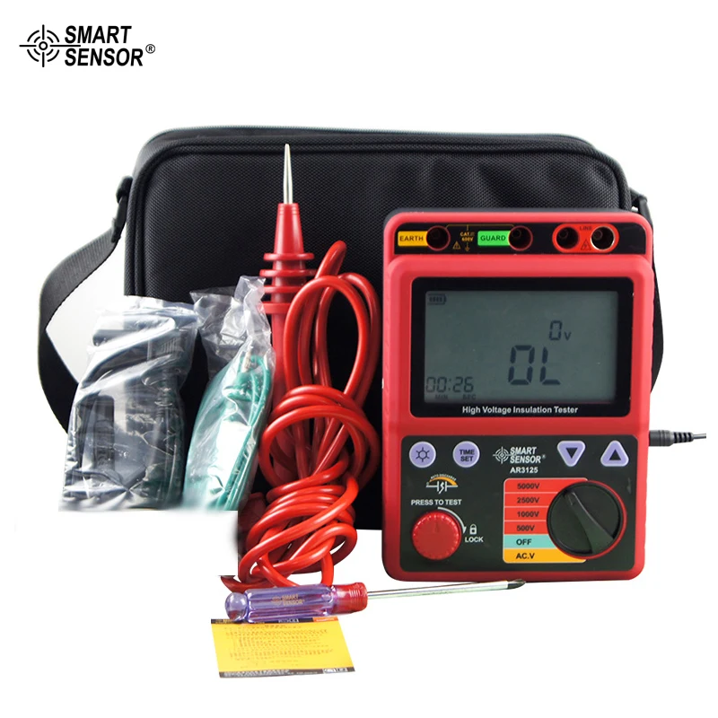 5000V Megohmmeter High Voltage Insulation Resistance Tester Smart Sensor AR3125insulation