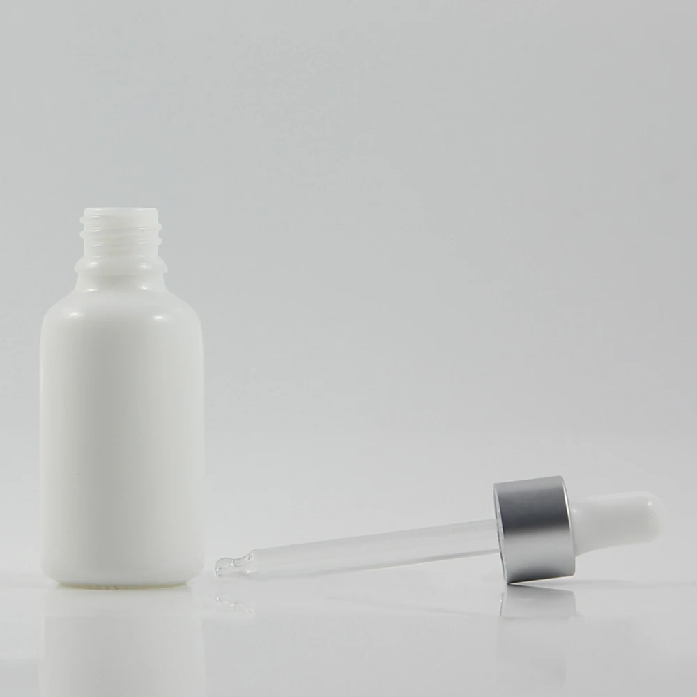 Conta-gotas de Vidro Garrafa de Óleo Atacado Branco Forma Redonda Garrafa Conta-gotas Vazio Recipiente Essencial 50 Pçs 30 ml 2 redonda garrafa conta-gotas, vazio recipiente conta-gotas de