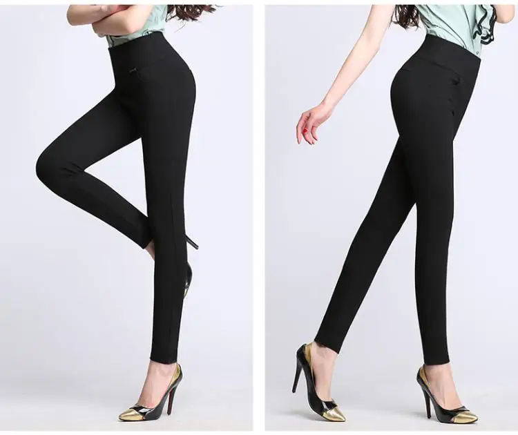 High quality pencil pants capris women 2018 summer style high waist elastic skinny pants female trousers woman pantalon femme plaid pants