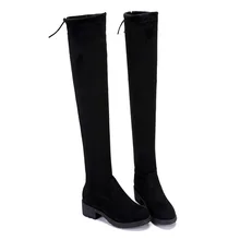 

Autumn and Winter Over The Knee Stretch Boots New Women's Boots Suede Sexy Flat Long Tube Women's Boots