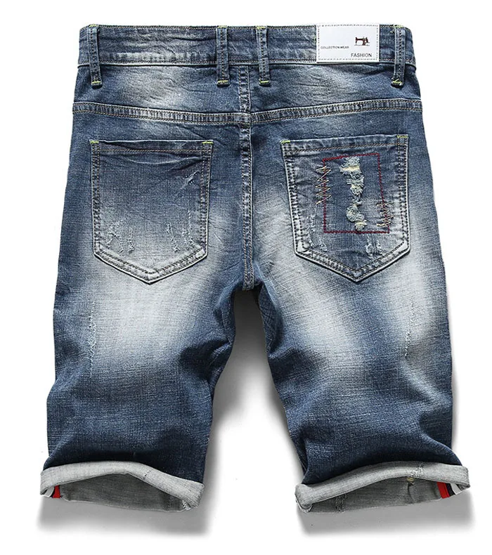 Марка mwxsd Новое поступление Повседневное Для мужчин s хлопок отверстие джинсовые шорты мужские летние узкие облегающие джинсы Короткие
