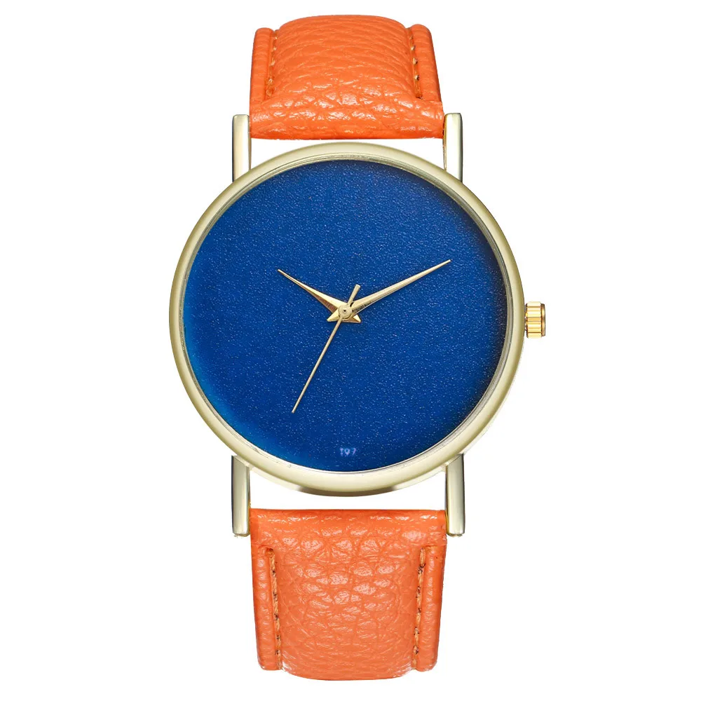 Women's Fashion Casual Leather Strap Analog Round Watch Sleek Minimalist Blue Dial Quartz Watch Vintage Charm Women's Fashion Casual Leather Strap Analog Round Watch Sleek Minimalist Blue Dial Quartz Watch Vintage Charm