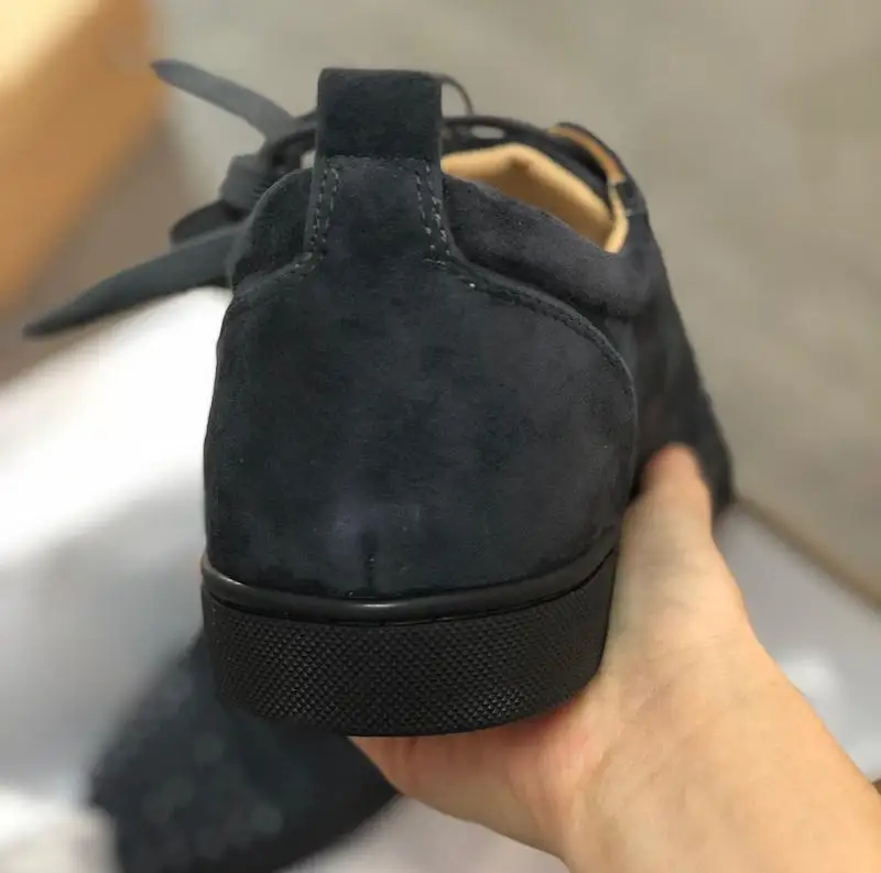 2019 Luxury Sneaker Studded Spikes men trainers Red Bottom Shoes Top quality GREY NEW Designer Brand Flats 100% Genuine Leather