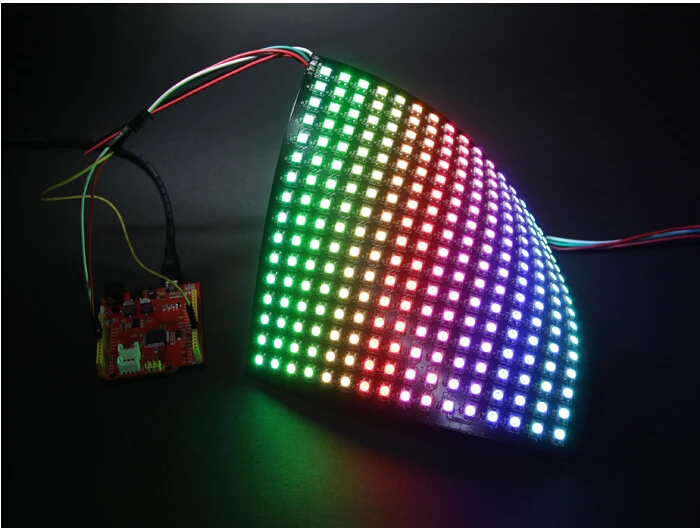 P10mm SK6812 RGB Адресуемая 16*16 пикселей светодиодная цифровая Гибкая световая панель