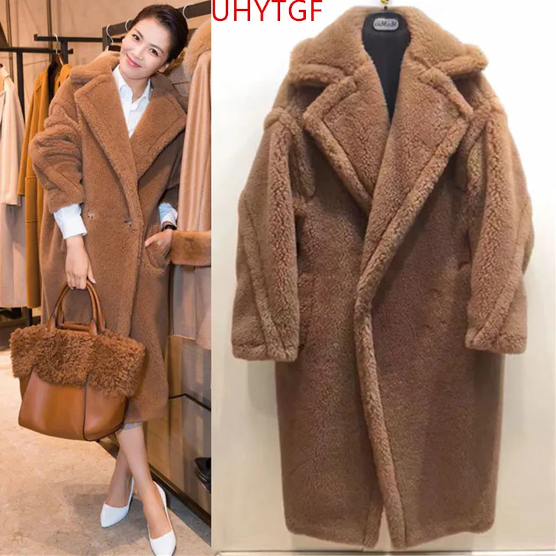

Elegant winter coat High quality Thicken lambswool Fur coat Female New Plus size Women Long sleeve Loose warm Faux fur coats