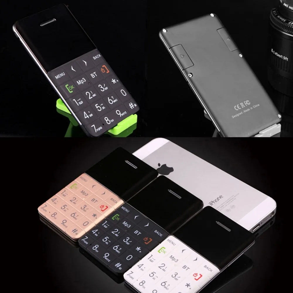 Мобильный телефон AEKU Qmart Q5 2G GSM карта 5 мм Ультратонкий карманный мини с тонким