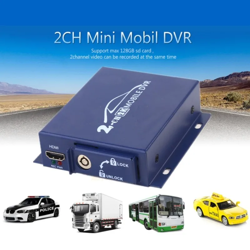  10 pz/lotto HD 1080 P 2CH MINI mobile dvr In Tempo Reale SD Card AHD DVR 2 Canali Video/Audio Input