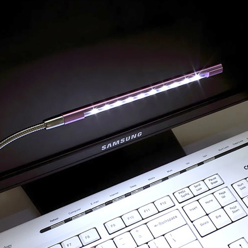 Foxanon USB СВЕТОДИОДНЫЙ светильник 10 светодиодный s светильник для чтения книг гибкий ультра яркий 6 цветов ночной Светильник для ноутбука ПК компьютера