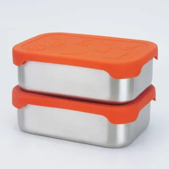 

304# Stainless steel Fresh box Food grade Silicone cover Seal up Leak prevention Lunch box