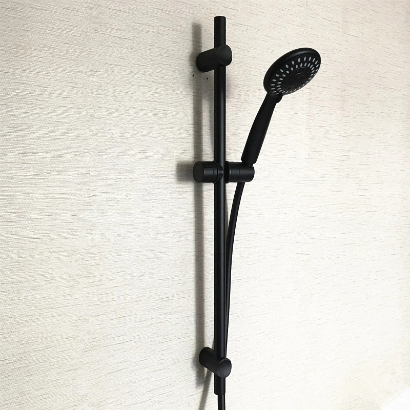 Bathroom Matte Black Shower Sliding Bar Shower Head Holder Handheld
