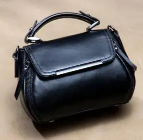 black Женская сумка в простом стиле из натуральной коровьей кожи модная сумка винтажная сумка через плечо Офисная Женская сумка niuyyu99 - Цвет: black