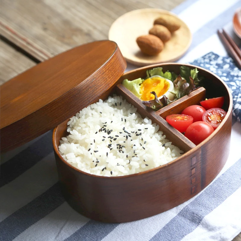 

TUUTH Wooden Lunch Box for Japanese Style Sushi Bento for Kids School Picnic Office Workers