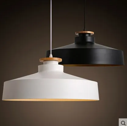 

Northern Europe restaurant bar coffee shop aluminum Lights personality Pendant Light simple retro wood Whith Black Pendant lamp