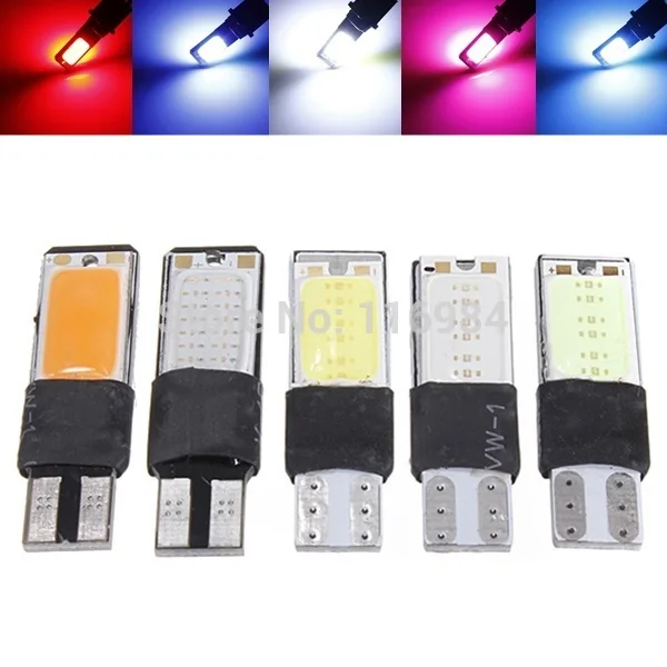 2Pcs X 12V T10 W5W Led Car Interior Wedge Cob Larghezza Lampadina Lampada Laterale