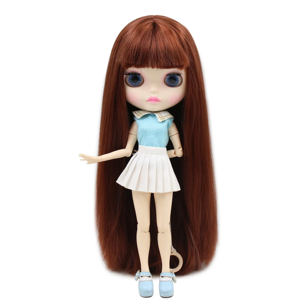 

factory blyth doll bjd red brown hair white skin joint body new face BL9388 1/6 30cm