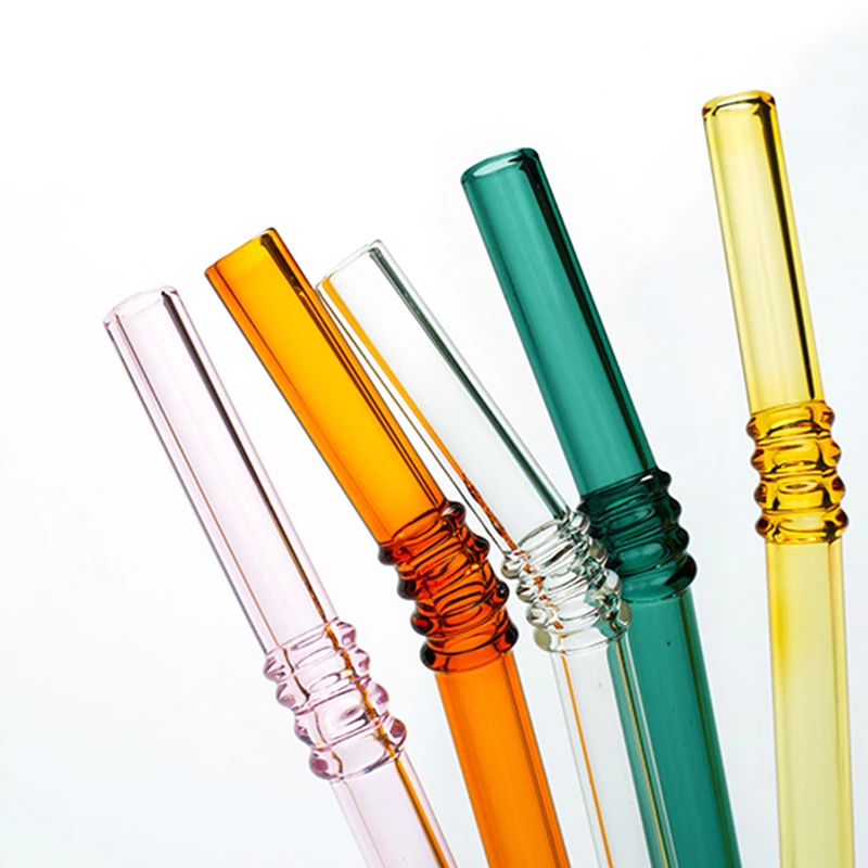  Reusable Clear Glass Straw Cocktail Milk Tea Coffee milk Crystal stirring Bent Drinking Straws For Birthday Party Wedding Bar |Бутылки для