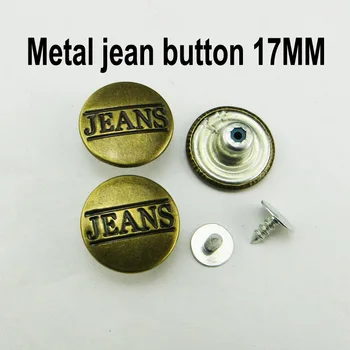 

1000PCS 17MM word SERIES metal jeans button sewing clothes accessories letter jean buttons JNB-001