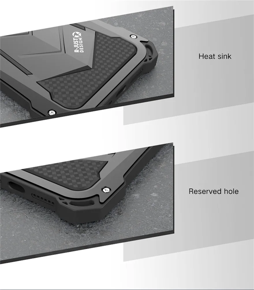 New Heavy Duty Case for iPhone XS Max Doom Armor Metal Case for iPhone XS Original R-just Shockproof Cover For iPhone X XR (9)