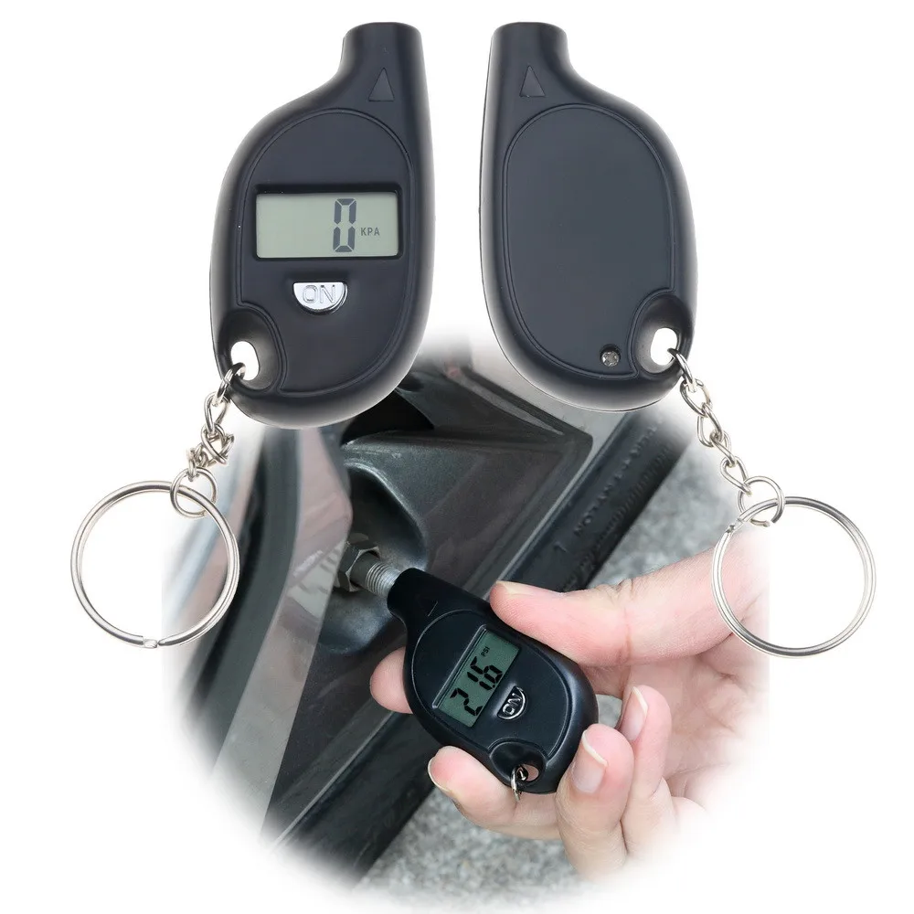 

2019 Mini Keychain style Tire Gauge Digital LCD display Car Tyre Air Pressure tester meter Car Auto Motorcycle tire Safety alarm