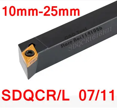 

Angle 107.5 SDQCR1010H07 SDQCR1212H07 SDQCR1212H11 SDQCR1616H11 SDQCR2020K11 SDQCR2525M11 SDQCL The Right/Left CNC Turning tools