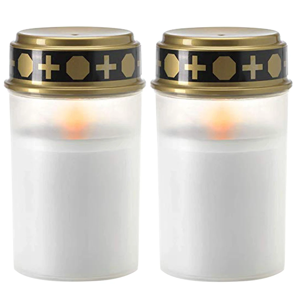 2 шт. домашний гравировальный Holloween водонепроницаемый Солнечный беспламенный светильник для свечи украшение для кладбища светодиодный чай свет энергосберегающий - Испускаемый цвет: Белый