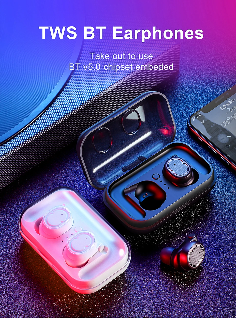 T8 Touch control беспроводные наушники TWS Sport Bluetooth V5.0 гарнитура настоящие наушники бас 6D стерео без головки IPX5 Водонепроницаемый