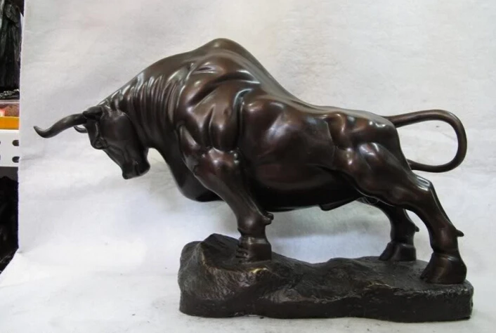 

Collectible bronze S2899 11 Spain Art statuary Bronze Copper FengShui Money wealth corrida OX Bull Statue B0403