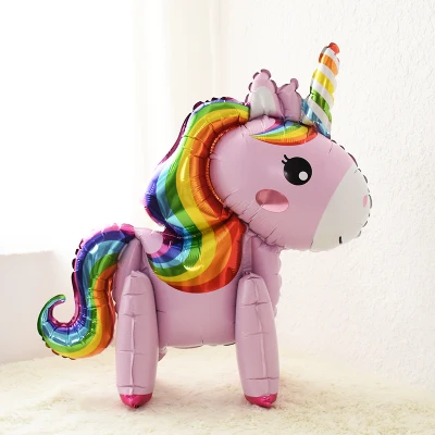 150 см розовая маленькая лошадка, фольгированные воздушные шары-единороги, животные, Гелиевый шар, единорог, с днем рождения, украшения, принадлежности, детские игрушки - Цвет: 59cm pink unicorn
