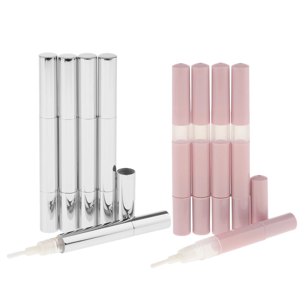 0pcs Aluminum Empty Twist Pen Lip Gloss Brush Pen, Lip Nail Oil Applicator Cosmetic Container Eyelash Growth Liquid Tube