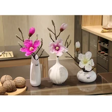 Белая Современная столешница ваза искусственный цветок магнолии набор кастрюль керамическая ваза маленький бонсай искусственные цветы для дома украшения