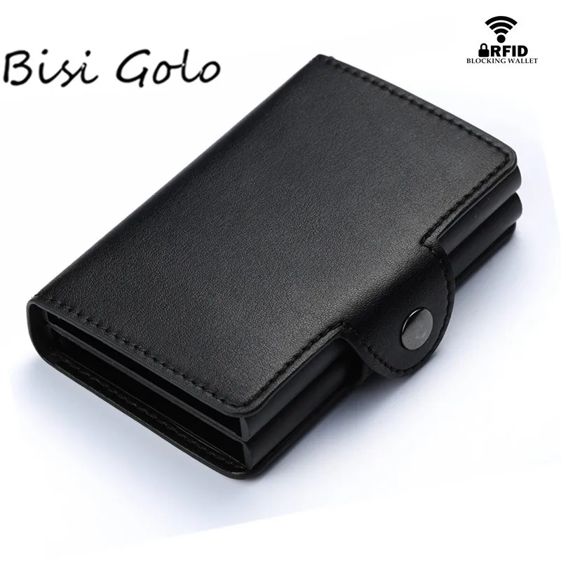 BISI غورو 2019 بطاقة محفظة حالة ID المعادن حاملي بطاقات الائتمان مع RFID خمر الأعمال 2 محفظة الألومنيوم ل بطاقة الائتمان