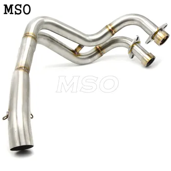 

Stainless Motorcycle Exhaust Middle Contact Pipe Modified Exhaust Middle Pipe For Yamaha mt07 mt 07 MT07 MT-07