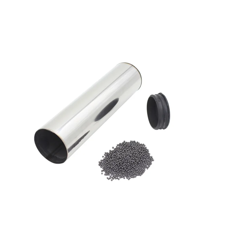 

Professional Stainless Steel Cylinder Sand Shaker Rhythm Musical Instruments Metal Hand Percussion Black