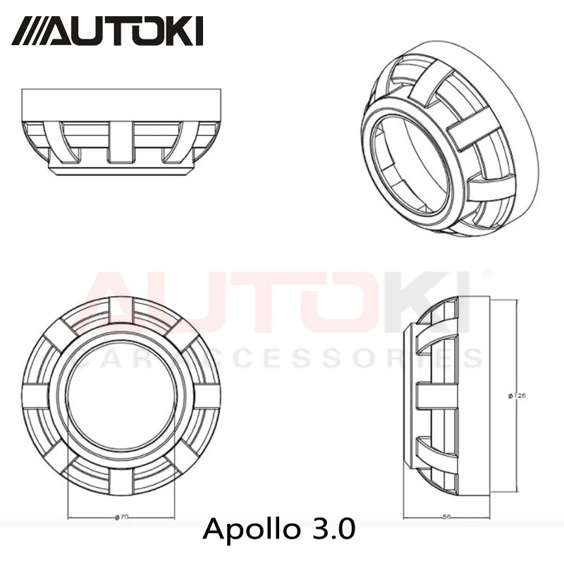 Apollo 3,0 серии Кожух Маска Крышка для 2,5 '3,0 дюймов Q5 H1 мини Hella hid линзы проектора bi xenon