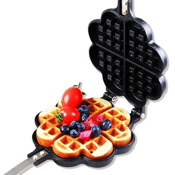

DIY Heart Shape Non-stick Metal Waffle Maker Waffle Mould Cake Baking Pan Baking Tool Waffle Mold Kitchen Accessories